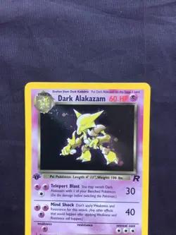 Pokemon Cards: Team Rocket 1st Edition Rare Holo: Dark Alakazam 1/82 - Image 2