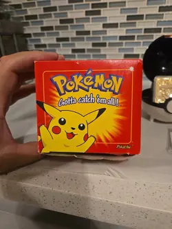 23K Gold Plated PIKACHU Trading Card 1999 Burger King Pokemon Ball w/Box - Image 3