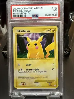 Pokemon Pikachu TCG Rising Rivals Holo Card 112/111 PSA 7 - Image 1