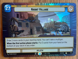 STAR WARS UNLIMITED TCG JTL: HYPERSPACE FOIL RARE CARD: NABAT VILLAGE - Image 1