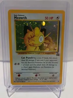 Pokemon TCG Meowth Black Star Promos Holo Card 10 NM + LP - Image 1