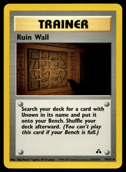 Ruin Wall 74/75 Pokemon Card Neo Discovery Uncommon Trainer Near Mint B22 - Image 1
