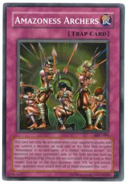 Yu-Gi-Oh Card - MFC-096 - AMAZONESS ARCHERS (super rare holo) - NM - Image 1