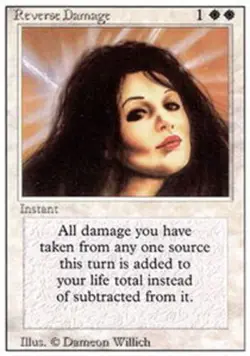 Heavy Play, English MTG Regular Reverse Damage 3rd Edition Magic the Gathering - Image 1