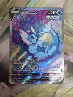 Pokemon TCG Vaporeon V SWSH181 Alternate Art Black Star Promo - Image 1