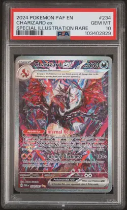 2024 POKEMON PAF EN-PALDEAN FATES SPECIAL ILLUSTRATION RARE CHARIZARD EX PSA 10 - Image 1