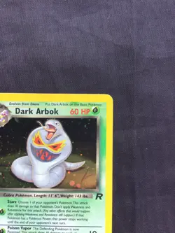 Pokemon Cards: Team Rocket 1st Edition Rare Holo: Dark Arbok 2/82 - Image 4