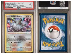 2022 Pokemon Black Star Promo #230 RADIANT EEVEE Pokemon Go Prem Coll PSA Mint 9 - Image 1
