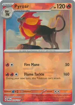 Pokemon TCG Pyroar 016/131 Reverse Holo Pokeball Prismatic Evolutions NM/M - Image 1