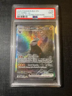 2025 POKEMON BLACK BOLT ENGLISH EXCADRILL ex #168 Mint PSA 9 - Image 1