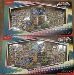 Lot of 2 - Pokemon TCG Prismatic Evolutions Lucario Ex + Tyranitar Ex Premium - Image 1