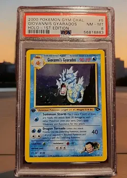2000 POKEMON GYM CHALLENGE HOLO-1ST EDITION #5 GIOVANNI'S GYARADOS PSA 8 FREE SH - Image 1