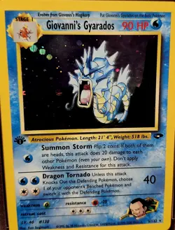 2000 POKEMON GYM CHALLENGE HOLO-1ST EDITION #5 GIOVANNI'S GYARADOS PSA 8 FREE SH - Image 4