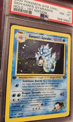 2000 POKEMON GYM CHALLENGE HOLO-1ST EDITION #5 GIOVANNI'S GYARADOS PSA 8 FREE SH - Image 5