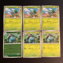 Pokemon TCG - Mega Evolution 3x Bulbasaur 001/132, 3x Ivysaur 002/132 - NM - Image 1