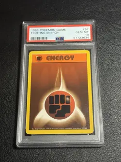 1999 POKEMON GAME FIGHTING ENERGY #97 PSA 10 GEM MINT BASE SET - Image 1