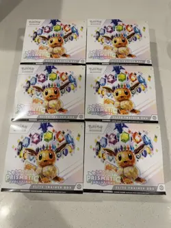 Lot of 6 Pokemon TCG Prismatic Evolutions Elite Trainer Box ETB X6 SEALED/NEW - Image 1