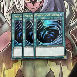 DUOV-EN086 x3 Mystical Space Typhoon Ultra Rare Excellent Condition Yugioh - Image 1