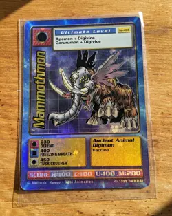1999 Bandai Digimon Holo Card Mammothmon St-46S Digital Monsters English - Image 4