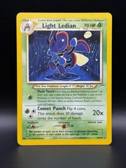 Pokemon TCG Light Ledian 24/105 Neo Destiny Non Holo Rare Card Vintage WOTC LP - Image 1