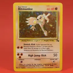 Pokemon TCG English Card Fossil Set Hitmonlee 7/62 Holo Rare - Image 1