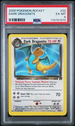 🟡Freshly Graded Dark Dragonite Pokemon Card - PSA 6 (EX-MT) Non-holo🟡 - Image 1