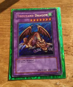 1996 Yu-Gi-Oh YuGiOh Holo Card Thousand Dragon MRD-143 English Konami - Image 4