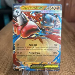 Mega Lucario EX 077/132 Full Art NM/M Mega Evolution Pokemon Card - Image 1