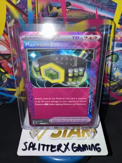Maximum Belt Ace Spec Pokemon Tool Trainer Card Prismatic Evolutions PRE 117 - Image 1