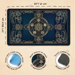 MTG Playmat Rubber Stitched Blue Compatible with Magic YuGiOh TCG - Image 4
