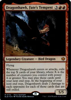 MTG Dragonhawk, Fate's Tempest Foil NM Bloomburrow Magic 132 - Image 1