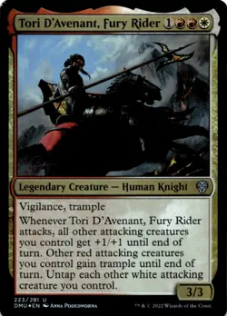 MTG Tori D'Avenant, Fury Rider Foil NM Dominaria United Magic 223 - Image 1