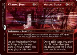MTG Charred Foyer // Warped Space (Borderless) Normal NM Duskmourn Magic - Image 1