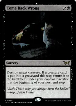 MTG Come Back Wrong (0086) Normal NM Duskmourn: House of Horror Magic 86 - Image 1