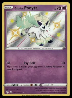 Galarian Ponyta SV047/SV122 Pokemon Shining Fates Shiny Vault Holo Rare NM - Image 1