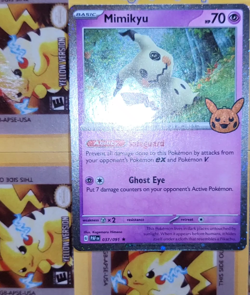 Pokemon Mimikyu Trick or Trade BOOster 037/091 Cosmos Holo Swirl NM - Image 2