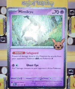 Pokemon Mimikyu Trick or Trade BOOster 037/091 Cosmos Holo Swirl NM - Image 5