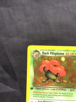 Pokemon Cards: Team Rocket 1st Edition Rare Holo: Dark Vileplume 13/82 - Image 3