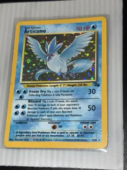 Pokemon TCG Articuno Fossil Holo Unlimited Rare Card 2/62 - Image 1