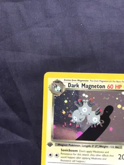 Pokemon Cards: Team Rocket 1st Edition Rare Holo: Dark Magneton 11/82 - Image 3