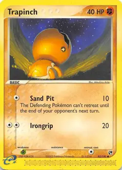 TRAPINCH 82/100 - NON-HOLO - COMMON - EX Sandstorm - E-Reader Pokemon Card - NM - Image 1