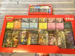 Pokemon Prismatic Evolutions 8 Mini-Tins w Promo Cards Costco - Lot Of 2 - Image 2