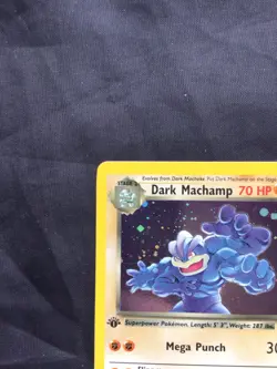 Pokemon Cards: Team Rocket 1st Edition Rare Holo: Dark Machamp 10/82 - Image 3