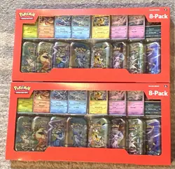 Pokemon Prismatic Evolutions 8 Mini-Tins w Promo Cards Costco - Lot Of 2 - Image 3
