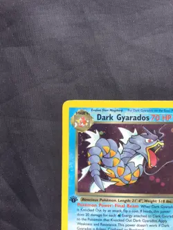 Pokemon Cards: Team Rocket 1st Edition Rare Holo: Dark Gyarados 8/82 - Image 3