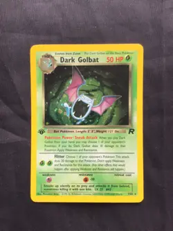 Pokemon Cards: Team Rocket 1st Edition Rare Holo: Dark Golbat 7/82 - Image 1