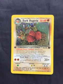 Pokemon Cards: Team Rocket 1st Edition Rare Holo: Dark Dugtrio 6/82 - Image 1