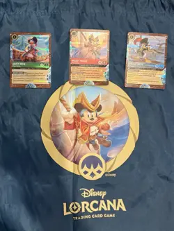 Disney Lorcana Cruise Set Of 3 Rare Promo Cards DCL Treasure w/bag Mickey Donald - Image 1