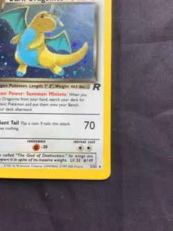 Pokemon Cards: Team Rocket 1st Edition Rare Holo: Dark Dragonite 5/82 - Image 5