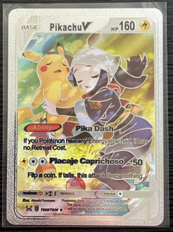 Pikachu V Basic Silver Foil Fan Art Vinyl Collector Pokemon Card Costumed - Image 4